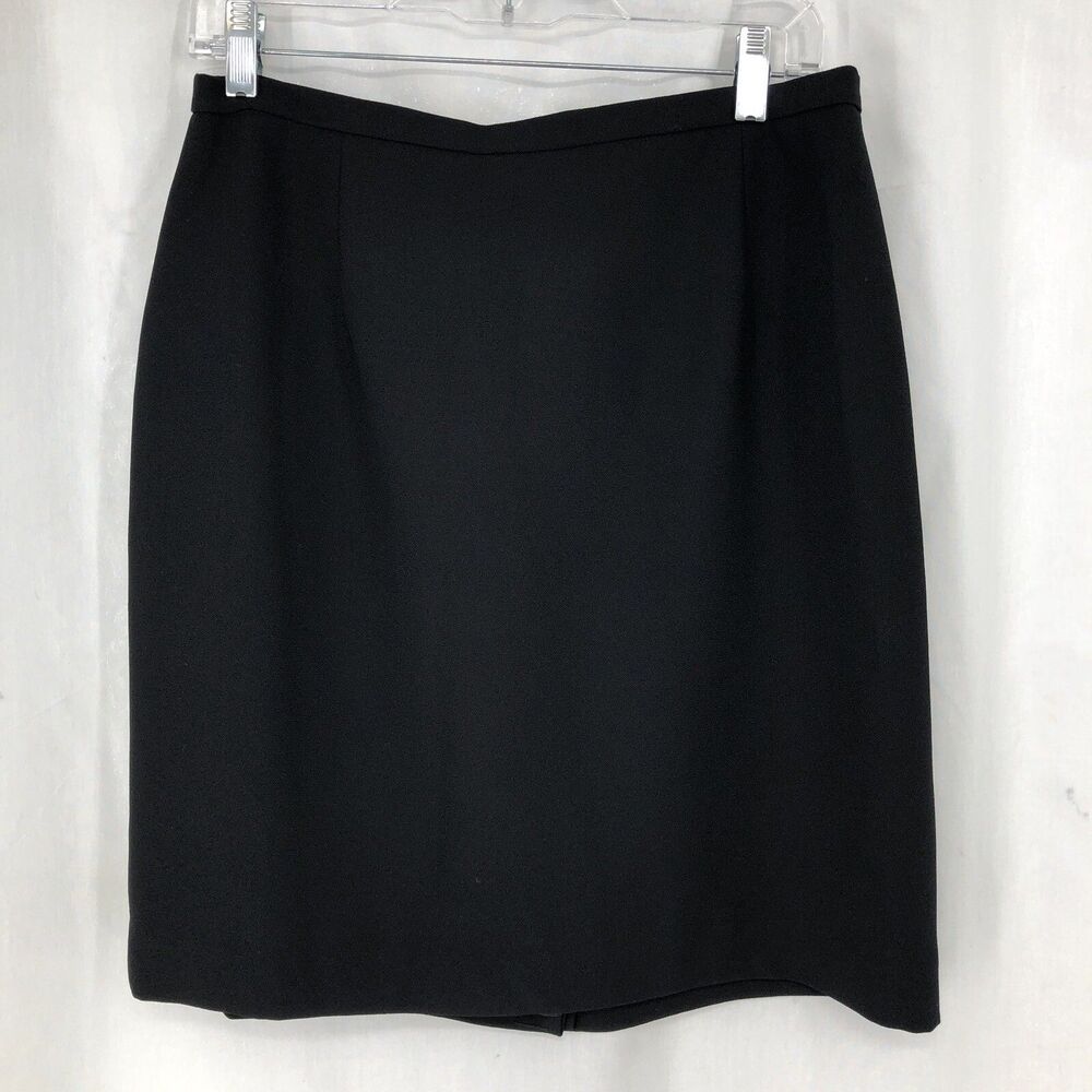Karen Scott Black Fully Lined Zipper Knee Length A-Line Skirt 14 Petite